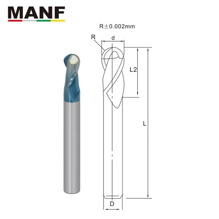 HRC55 2 Flute Long Copper Electrode End Mill