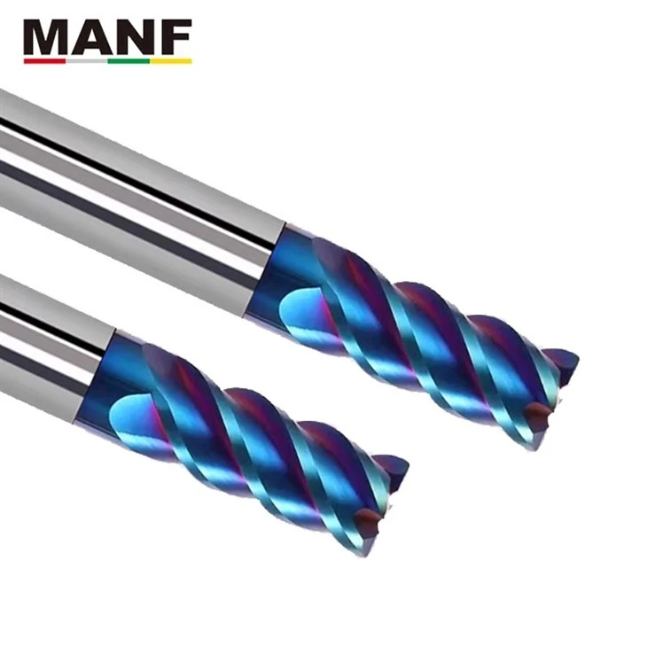 HRC65 Blue Nano Corner Radius End Mill