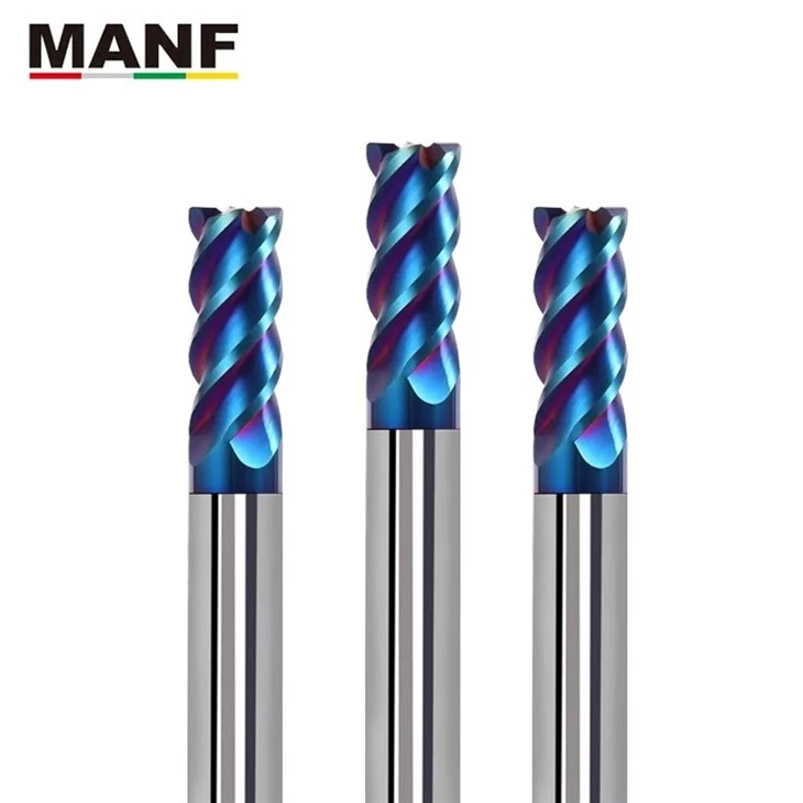 HRC65 Blue Nano Corner Radius End Mill